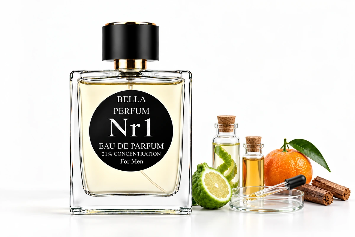 Ilustracja doboru składników: Bella Perfum Nr1 wśród olejków i nut zapachowych